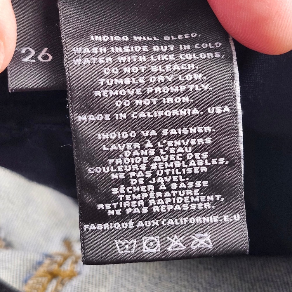 J Brand Remy Jeans Womens 26 Blue Storm Raw Hem Flare Made in USA Hipster Boho - Picture 9 of 9